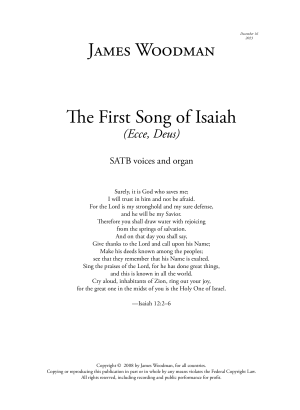 The First Song of Isaiah (Surge, illuminare) Cover