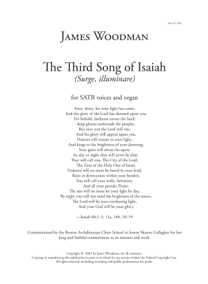 The Third Song of Isaiah (Ecce, Deus) Cover